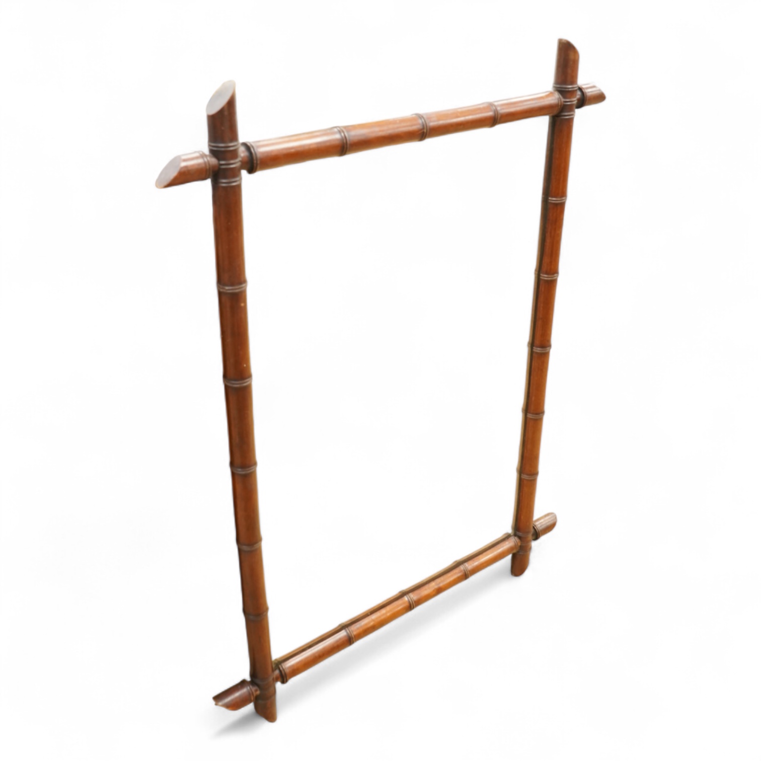 A large late 19th century faux bamboo mirror, 104cm high